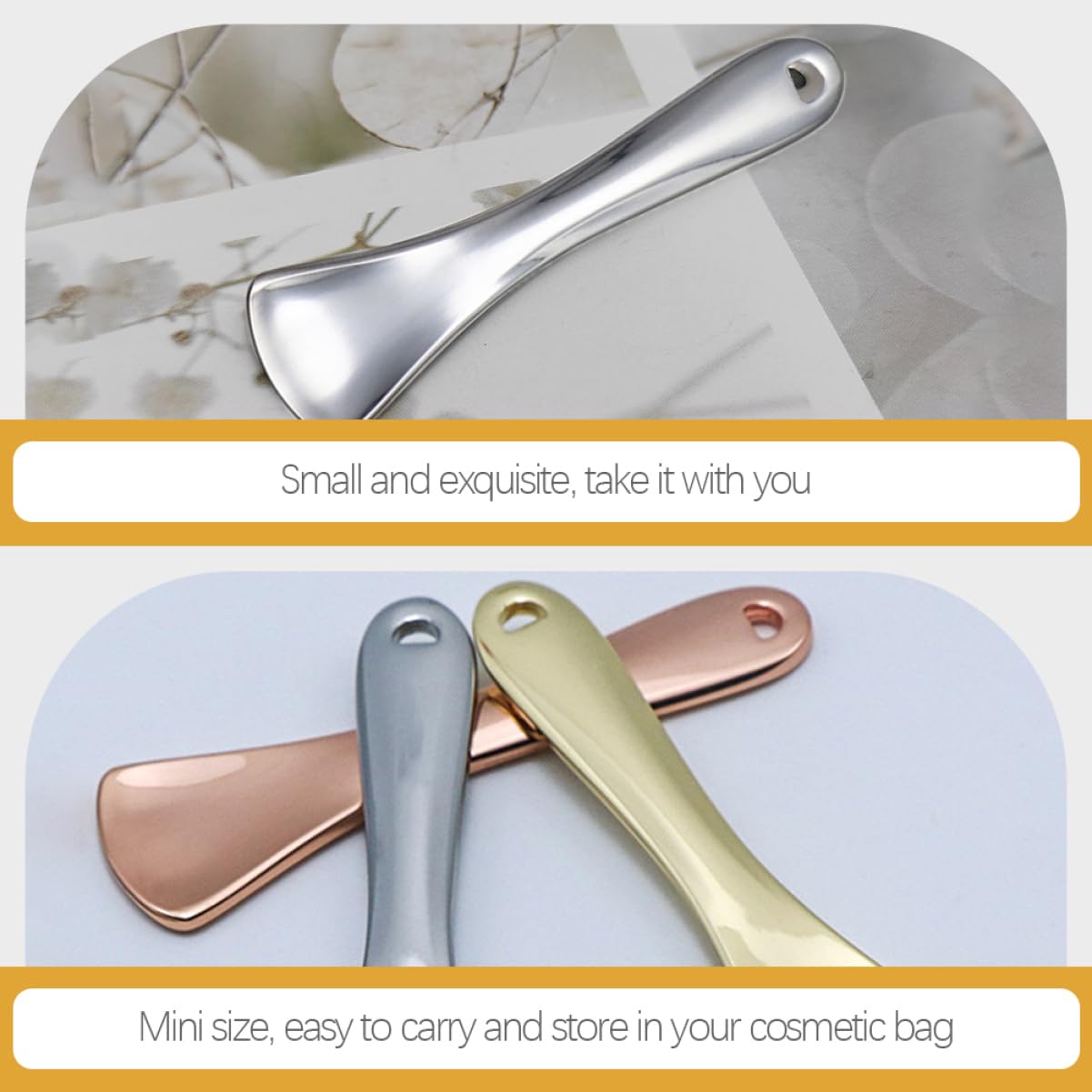 Gogogmee Facial Mask Mixing Spoon Set of 4 Zinc Alloy Makeup Cream Scoops for Women Beauty Tools