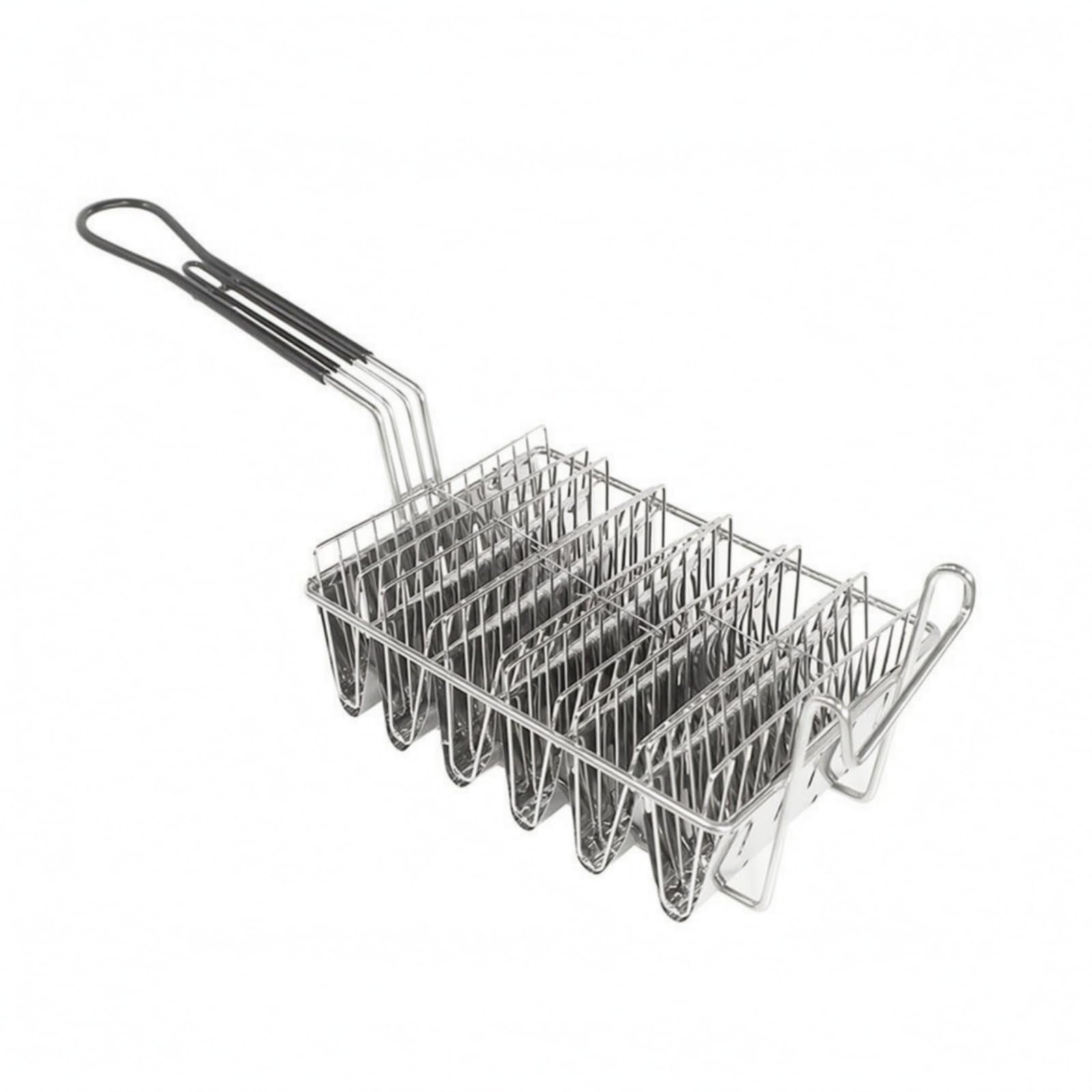 halter mit Griff | Robuster Edelstahl-Drahtkorb, Küchenkorb, für Küche, 6-
