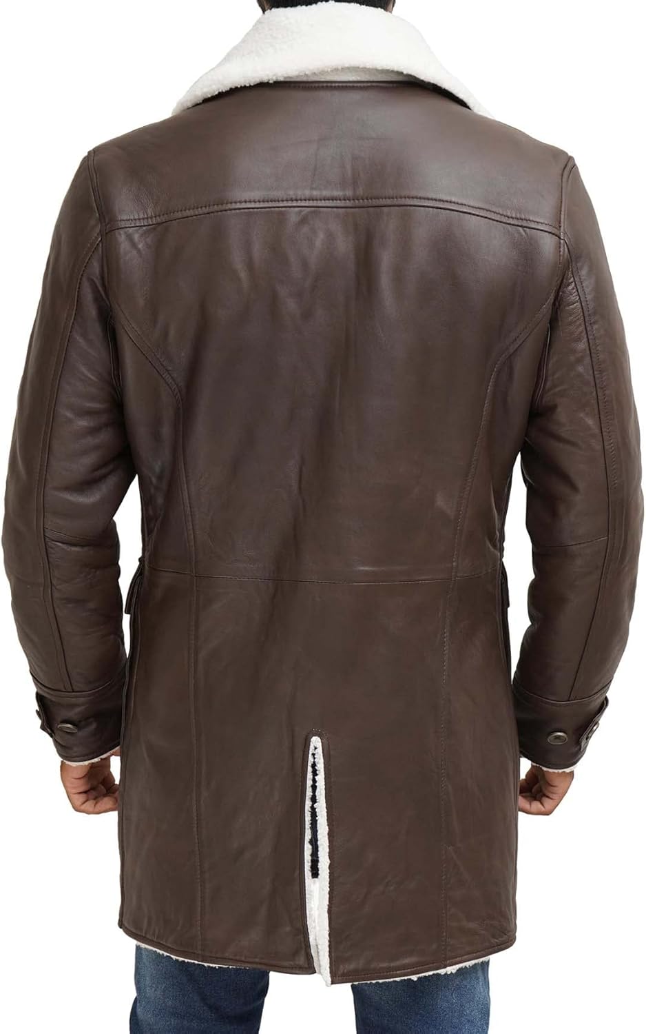 fjackets Real Lambskin Leather Jackets Mens - Premium Shearling Leather Coat Men Casual Winter Sherpa Lined Leather Fur Coats - Image 6