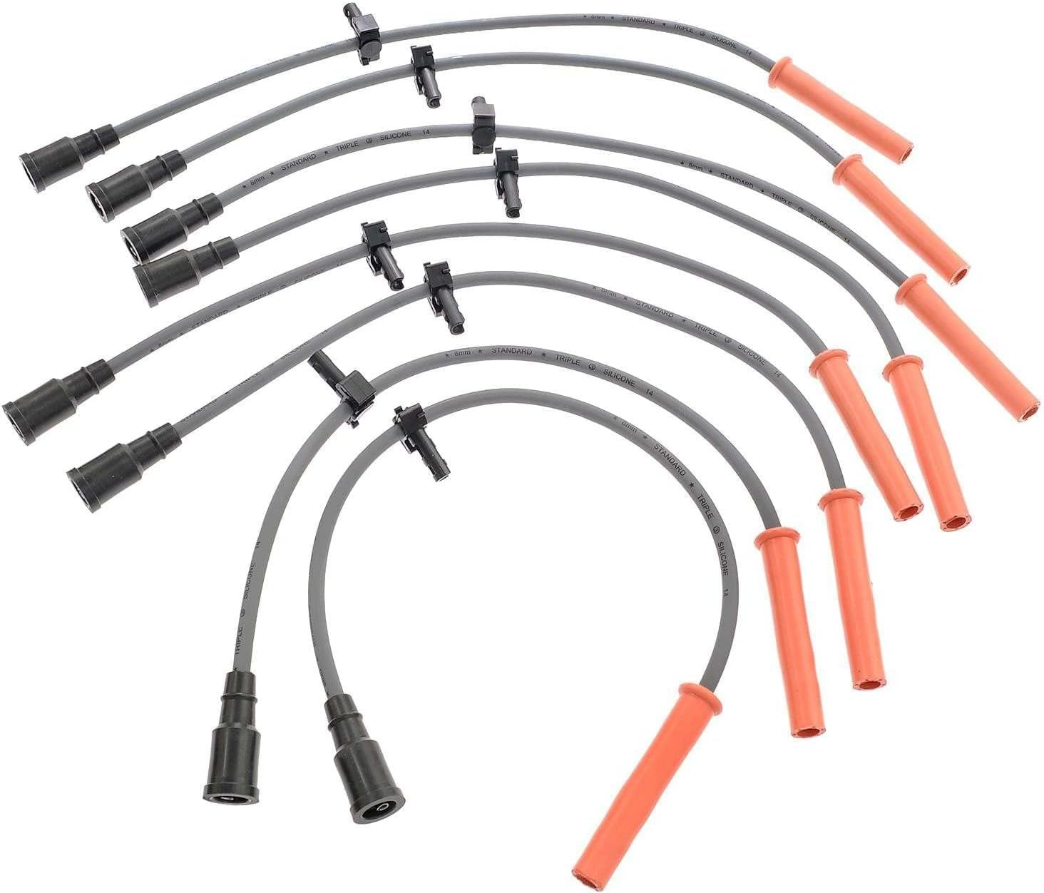 ENA Set of 16 Platinum Spark Plug with Wire Set Compatible with Ford F150 F250 F350 E350 Super Duty ATS 6.2L 2010 2011 2012 Replacement for SP526 6938