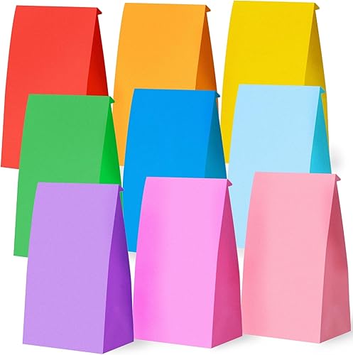 Miniatura 1 de JOHOUSE 58 bolsas de regalo de papel, coloridas bolsas de dulces a granel de color caramelo para niños, bolsas de recuerdos de fiesta para