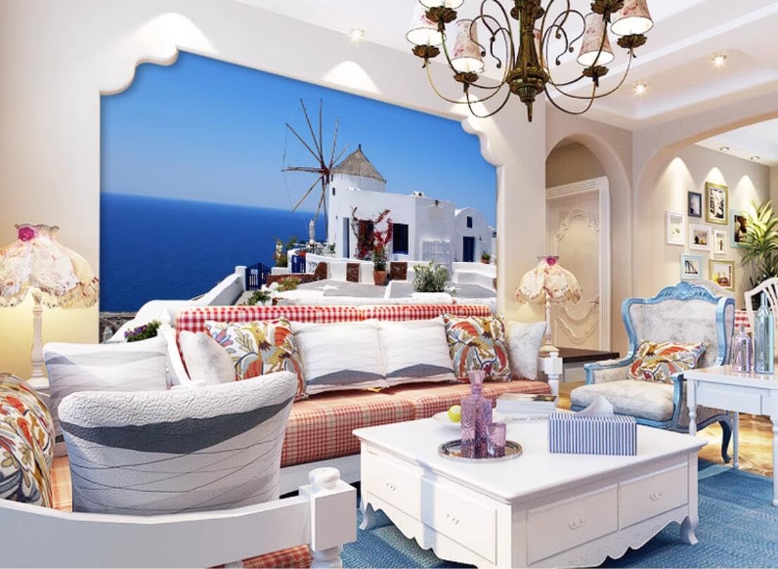 Fototapete 3d effekt Ägäisches Meer Blau Landschaft 250cmx175cm