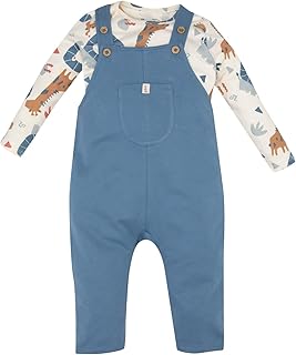 طقم ملابس داخلية منسوجة بقصة عادية ورقبة مربعة وأكمام طويلة للأولاد البيبي D2582A5