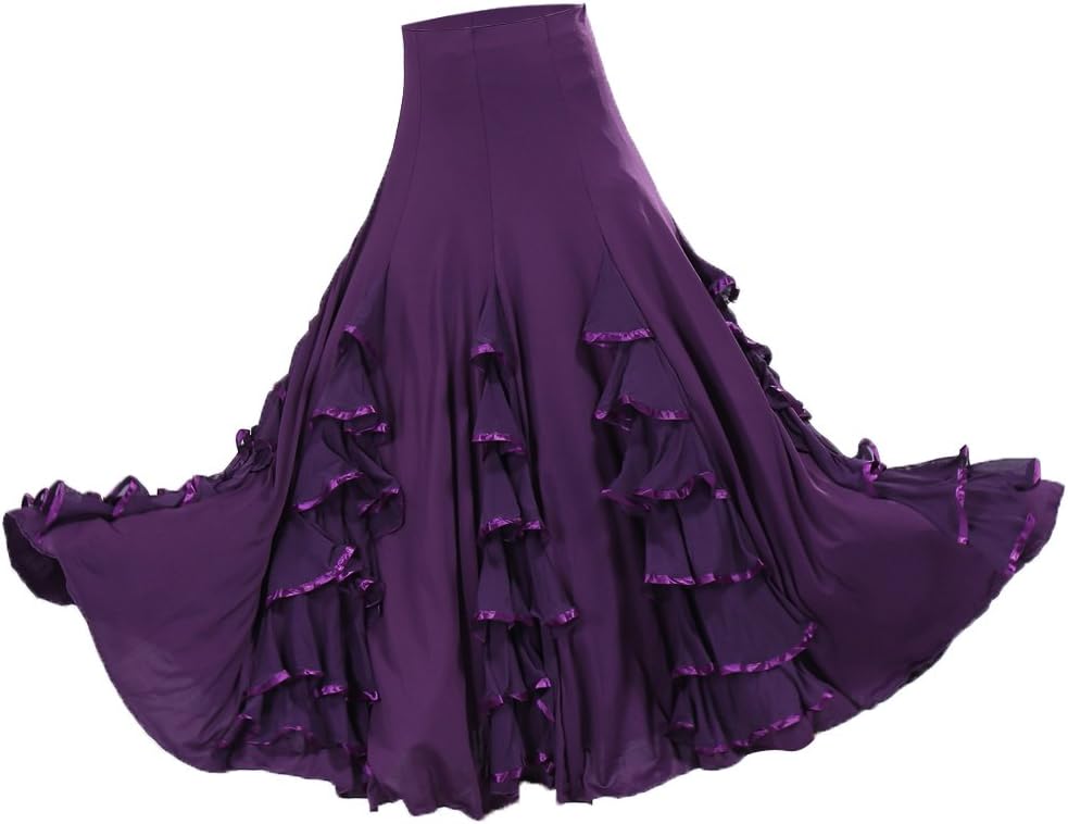 Flamenco Ballroom Dance Waltz Modern Long Skirt Dress