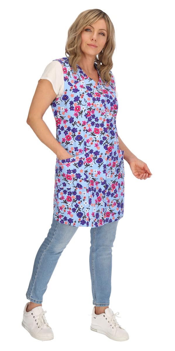 Tablier de cuisine court en coton coloré 7/8 sans manches