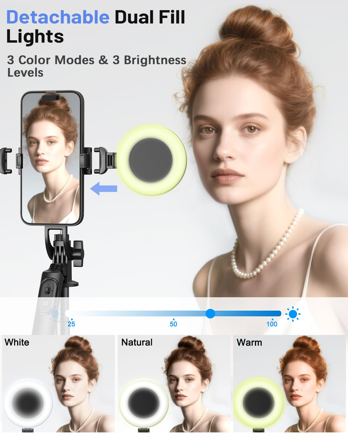 Kit vlogging per iPhone/Android, treppiede per selfie stick da 71 pollici per iPhone con luce di riempimento, microfono wireless e telecomando, rotazione a 360° treppiede per telefono per TikTok