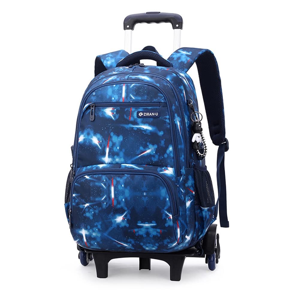 Niños Trolley Mochila Escolar Bolso Mochila con Ruedas Bolsa Trolley Equipaje Infantil Niños Niñas (Azul)