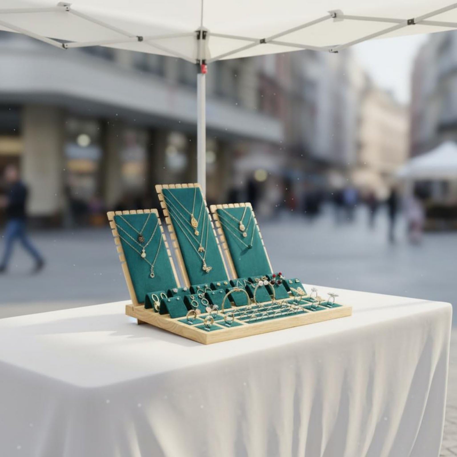 Tablero Expositor Pendientes Vitrina Ornada Soporte s Banja Ahorra Espacio Soporte Anillos Mesa para Escaparate, Mostrador