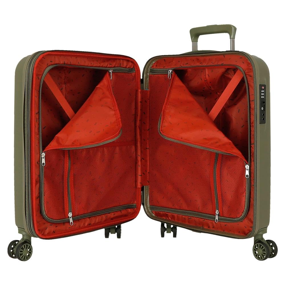 Movom Wood Walizka kabinowa, średnie, duże i zestawy, sztywne ABS zamknięcie TSA, 4 podwójne koła wysuwany bagaż podręczny Joumma Bags, khaki, cabin, medium, large, Zestaw 3 walizek