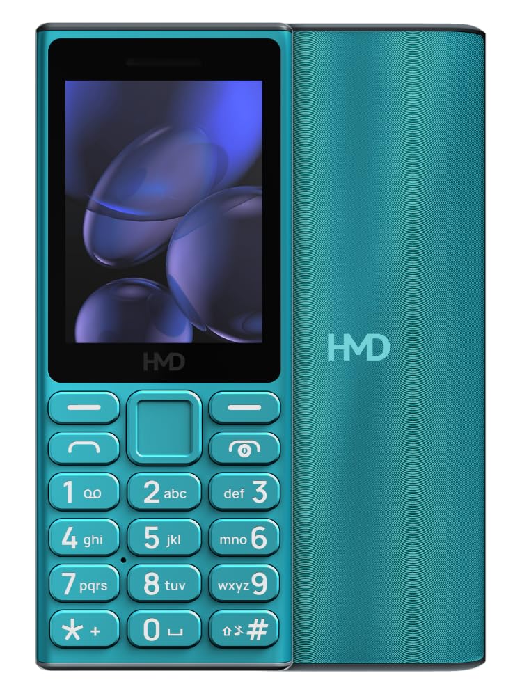 HMD 105 4G Keypad Phone with YouTube, Built-in UPI App, Phone Talker, Long-Lasting Battery, Type - C, Wireless FM Radio | 1 Year Replacement Guarantee | Cyan