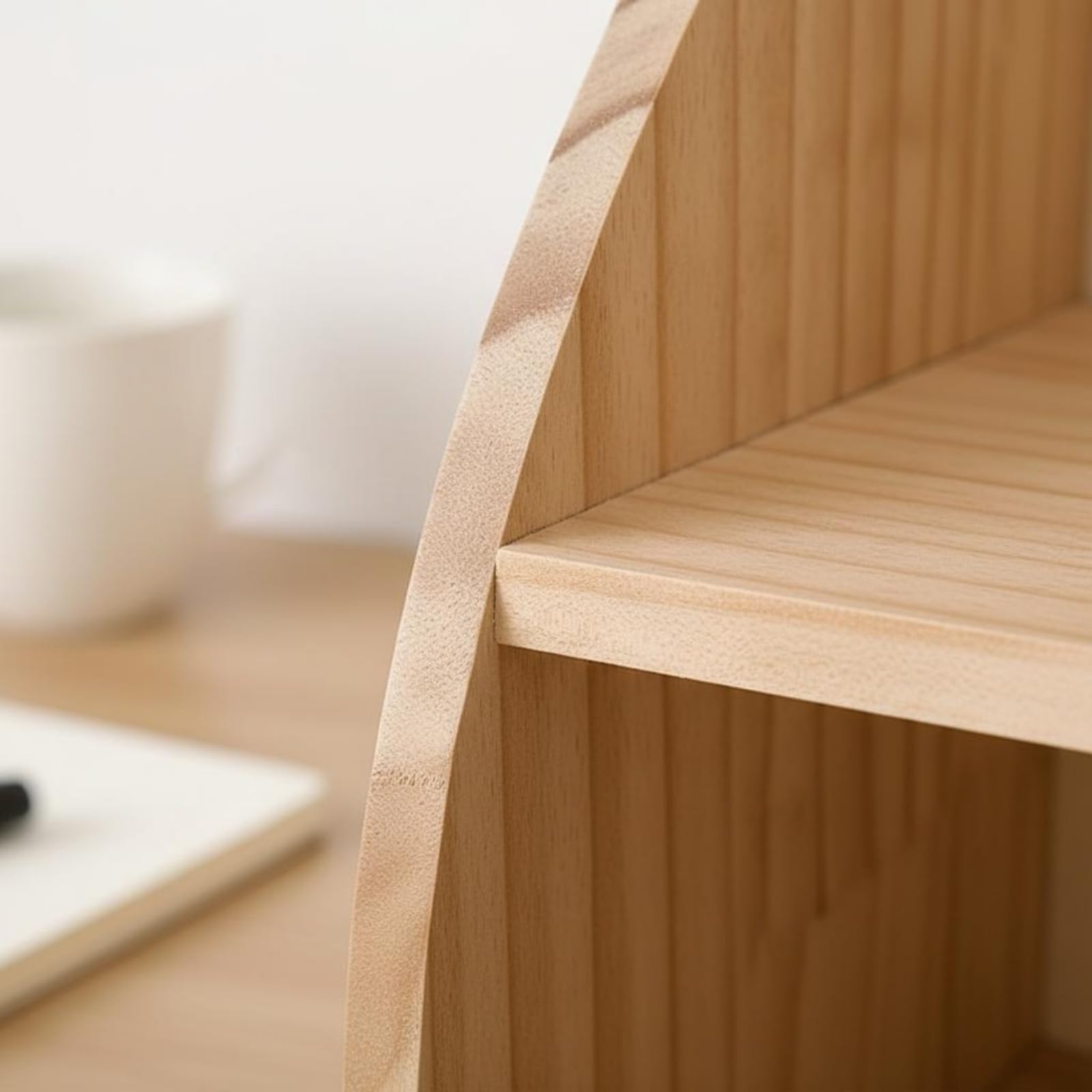 F Fityle Organizador de Perfumes Estantería de Madera para Escritorio Soporte de Exhibición Repisa con Divisiones Curvas para Mantener Orden Adecuado para, Marrón