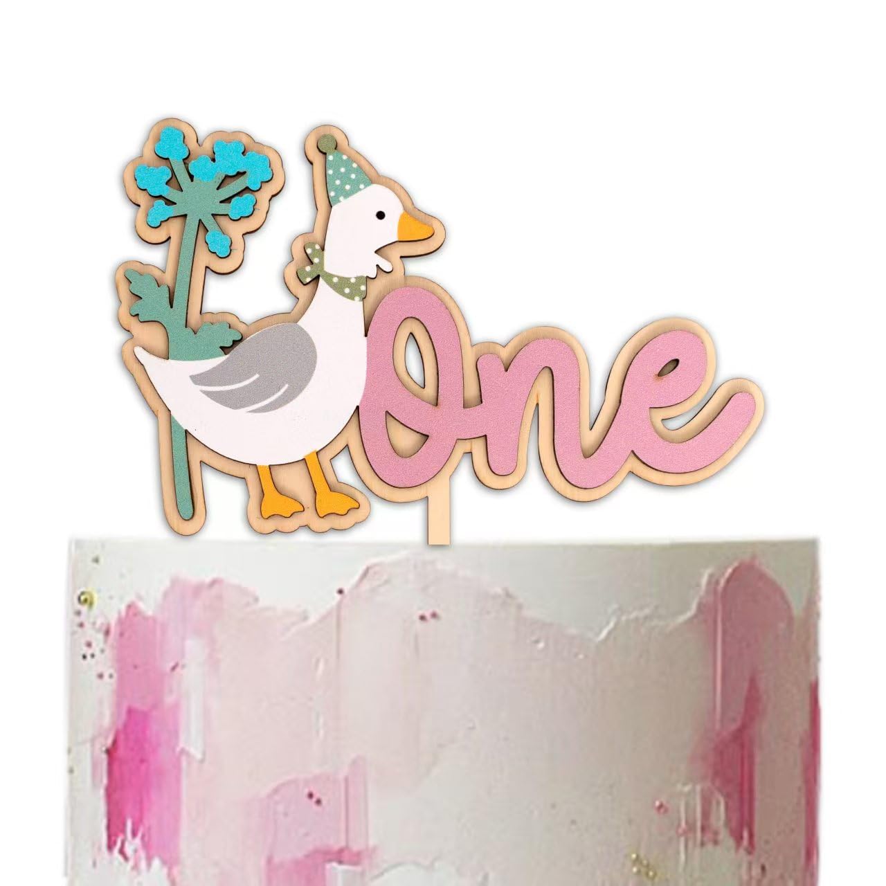 Silly Goose Cake Topper, One Silly Goose Birthday Cake Topper, Vintage Duck First Birthday decorations for Party, Cake Smash, Photo Props