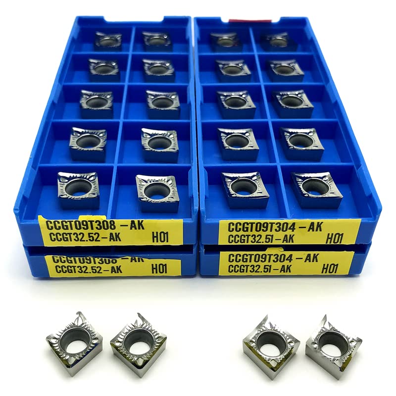 HADJIN CCGT09T308 AK H01 Inserto de Aluminio Herramienta de torneado Interno Herramientas de Cobre y Aluminio CNC Herramientas de Torno de Corte CCGT 09T308 Size : CCGT09T302 AK H01, Color