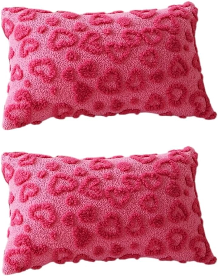 2 Soft Embroidered Bedding Protectors with Lovely Heart Designs