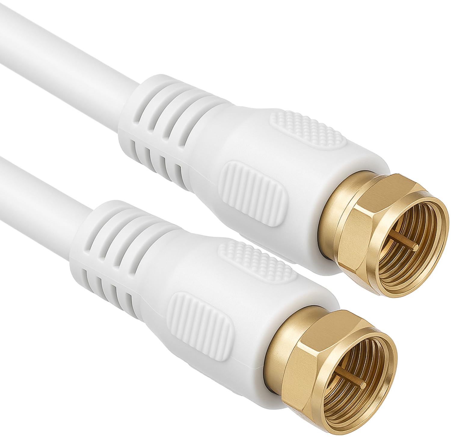 1aTTack.de SAT antenna adapter cable, 1.5 m, 2 shielded F connectors > coaxial socket SAT white, Ku 75 dB - 1