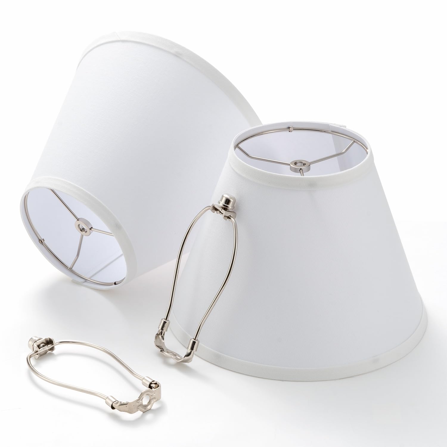 Linen Lamp Shades Set of 2, 12 x 14 x 11 inch (Large Size) (White-8)