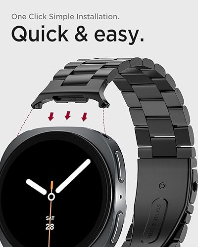 Miniatura 4 de Miimall Metal Band Compatible for Samsung Galaxy Watch 8 40mm 44mm8 Classic 46mm(2025), No Gap Stainless Steel Strap with Secure Clasp for Men
