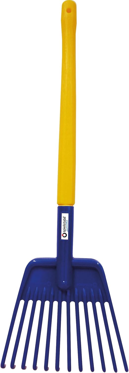 Spielstabil Four Seasons Pack of Sand Toys - Children's & Toddler Outdoor Toys, Long Handled Beach Shovel, Leaf Rake, Flat Snow Shovel & Garden Rake