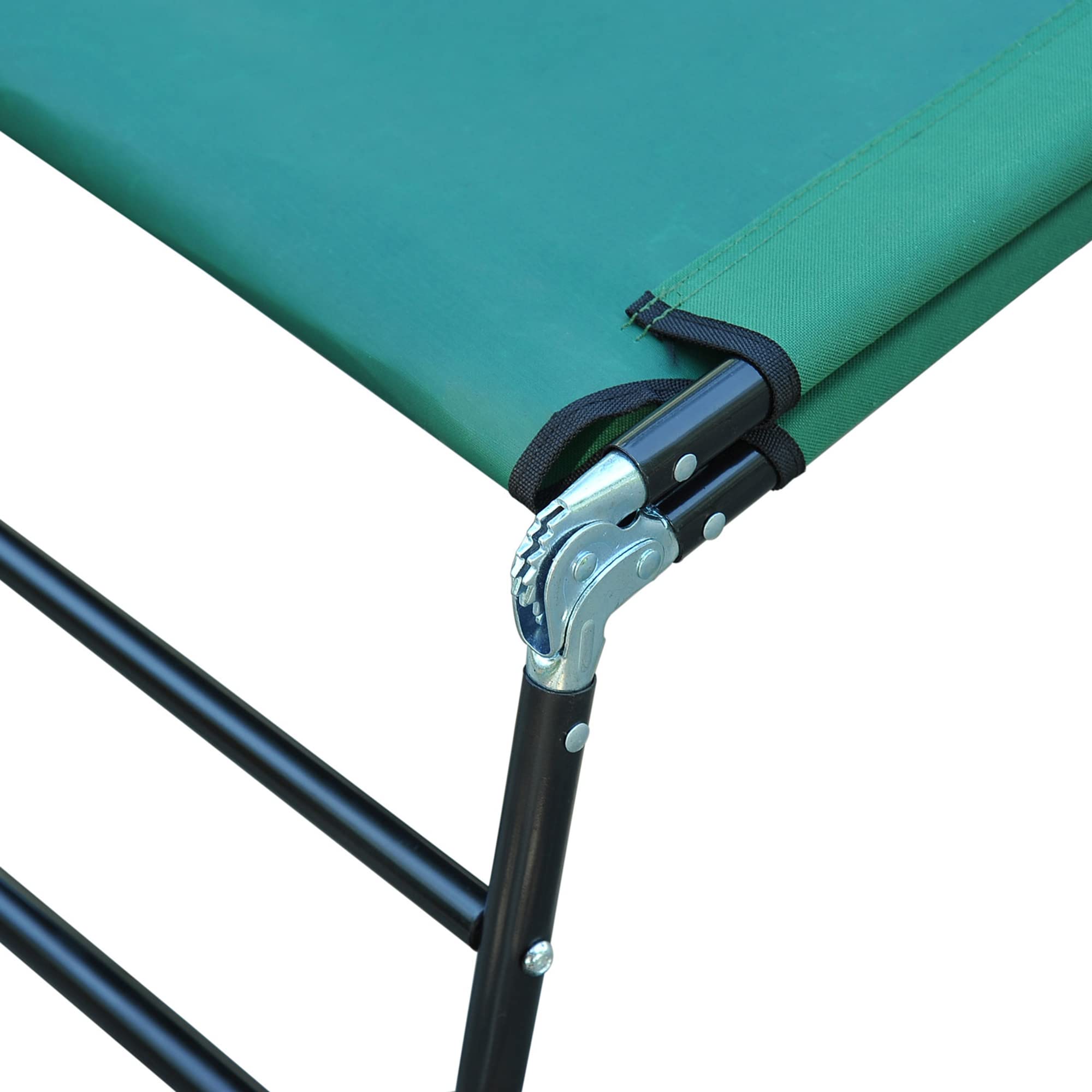 Outsunny Lettino Prendisole Pieghevole Reclinabile 188x56x28 cm Verde | Schienale Reclinabile 5 Livelli, Sdraio da Giardino, Seduta Traspirante in Tessuto Oxford, per Piscina Giardino