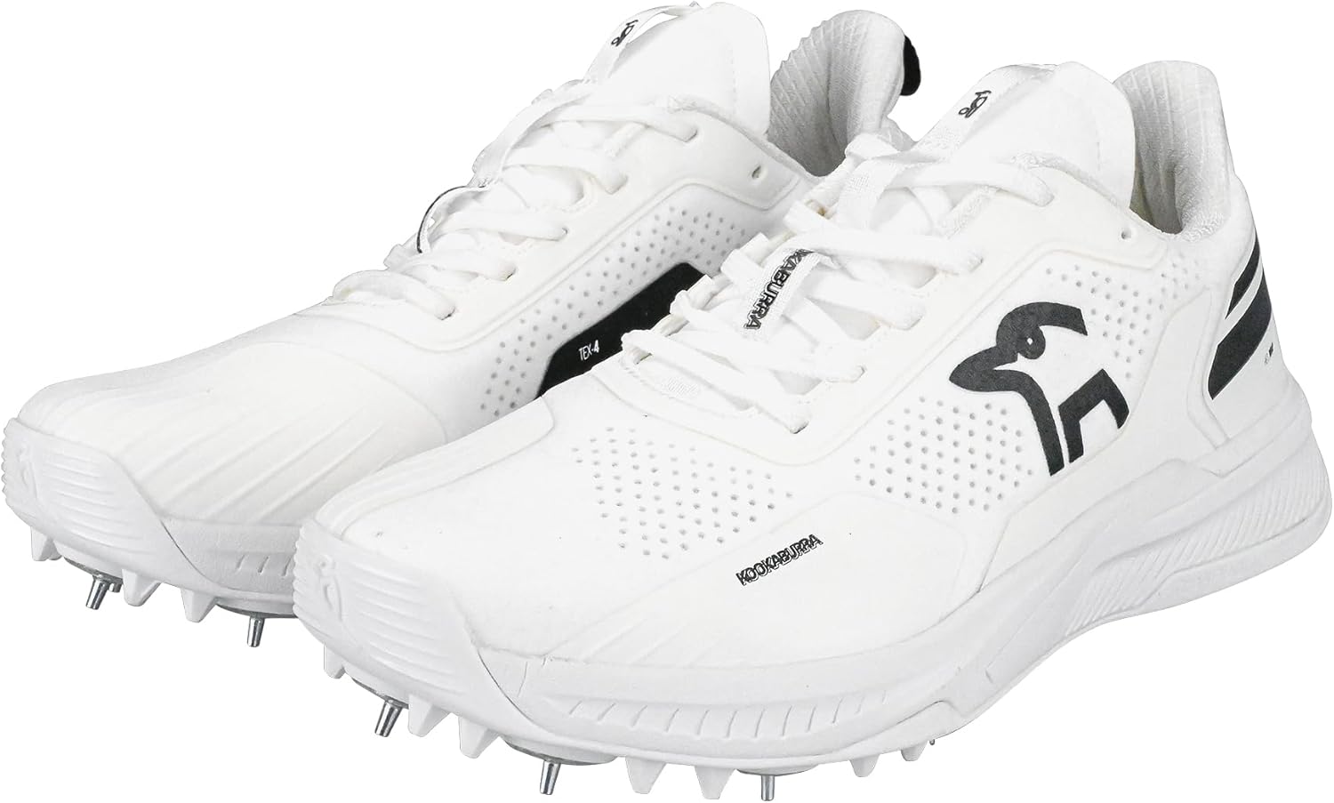 KOOKABURRA Hat KC Players Spike Cricket Shoe, White/Black, Size 12