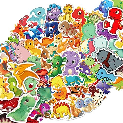 100 Pcs Cute Dinosaur Stickers for Kids 3-8, 2-4 Water Bottles Dino Stickers