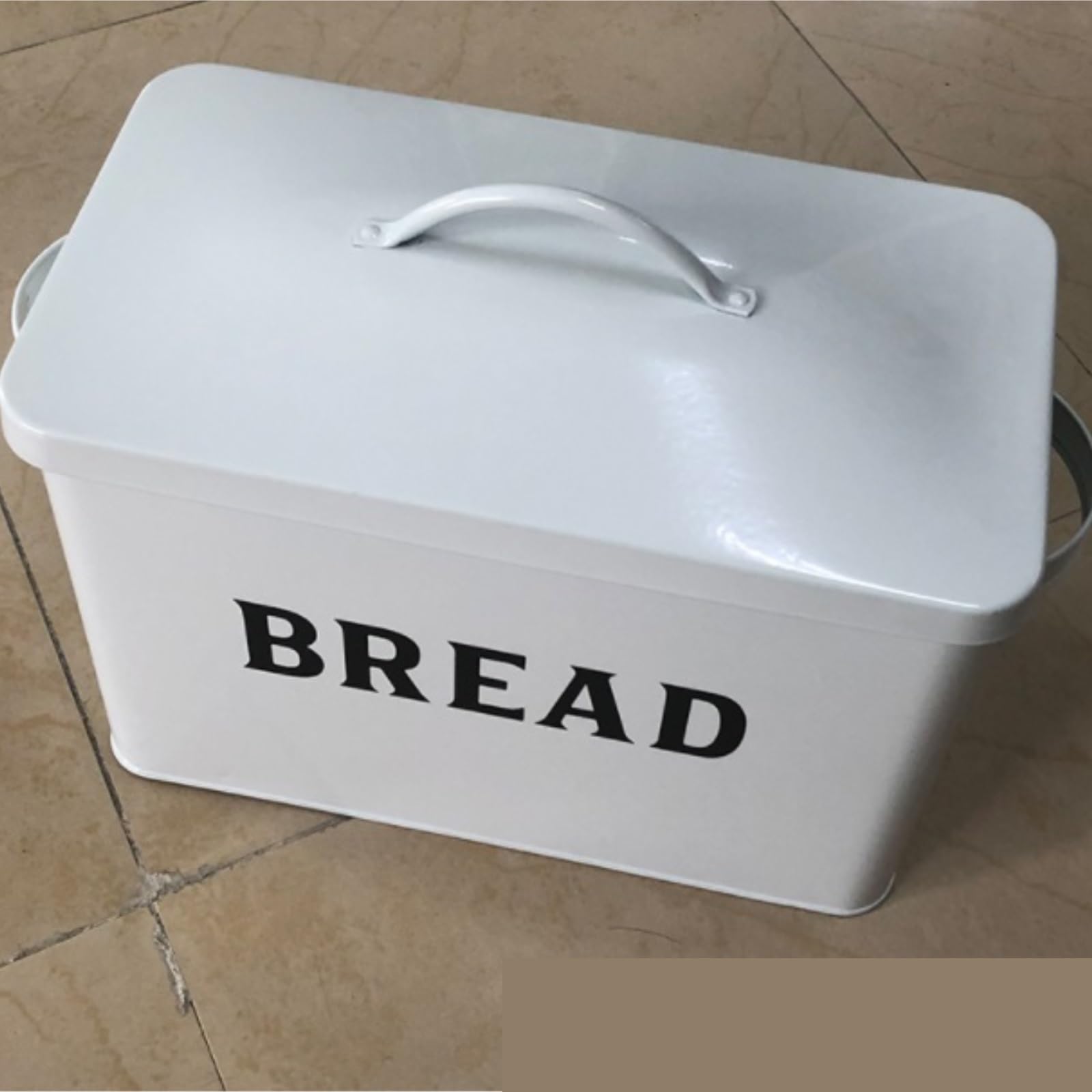 Pojemnik Do Przechowywania Metalowy Pojemnik Na Chleb, Do Przechowywania W Domu, Z Pokrywką, Pudełko Szafce, Restauracja, Kuchnia Domowa Do Blatu Kuchennego(White)
