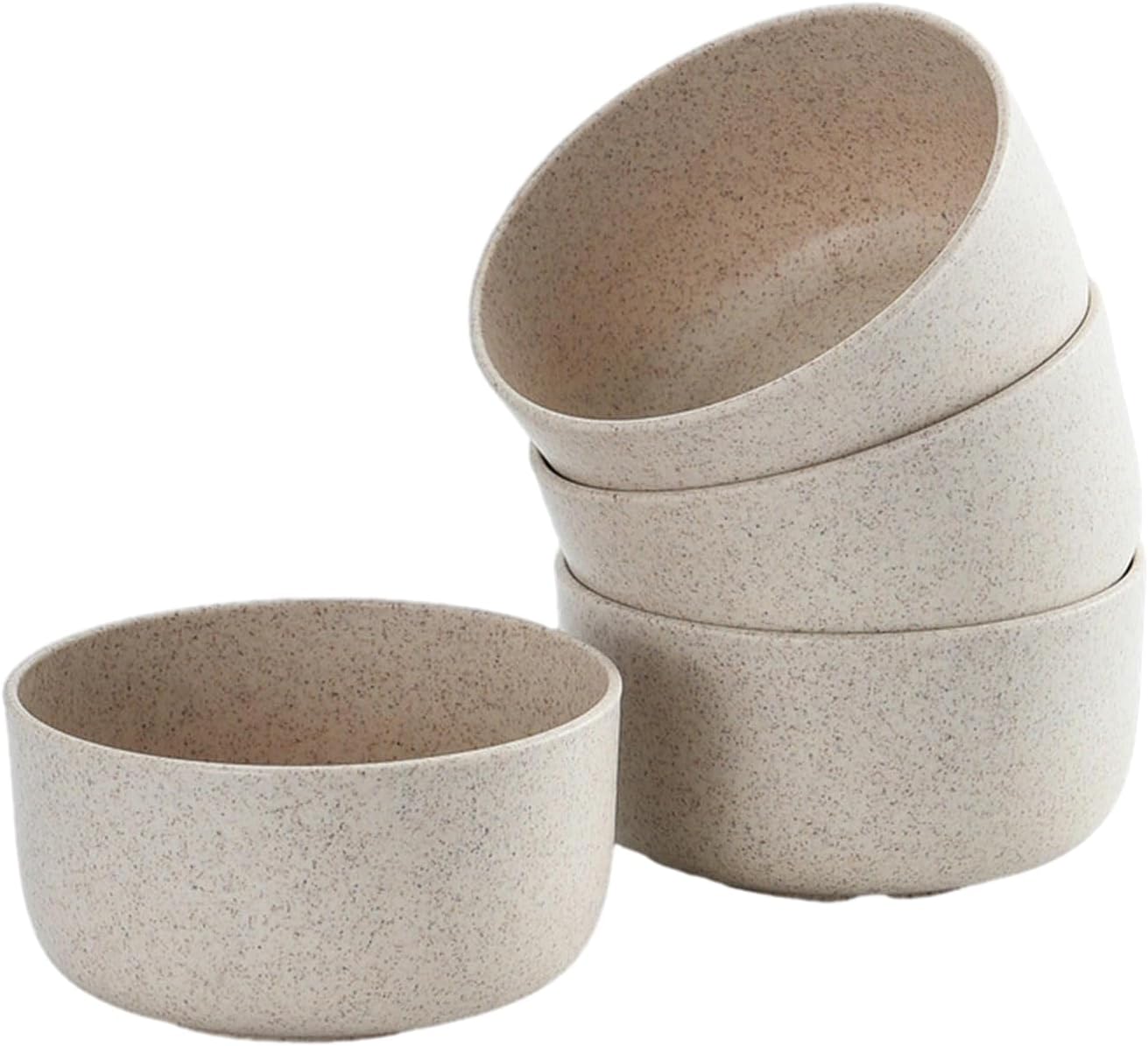 Vintage Rice Bowls ，Ceramic Tableware Rice Bowl4PC-Household Japanese-style round simple practical bowl-rice(Rice)