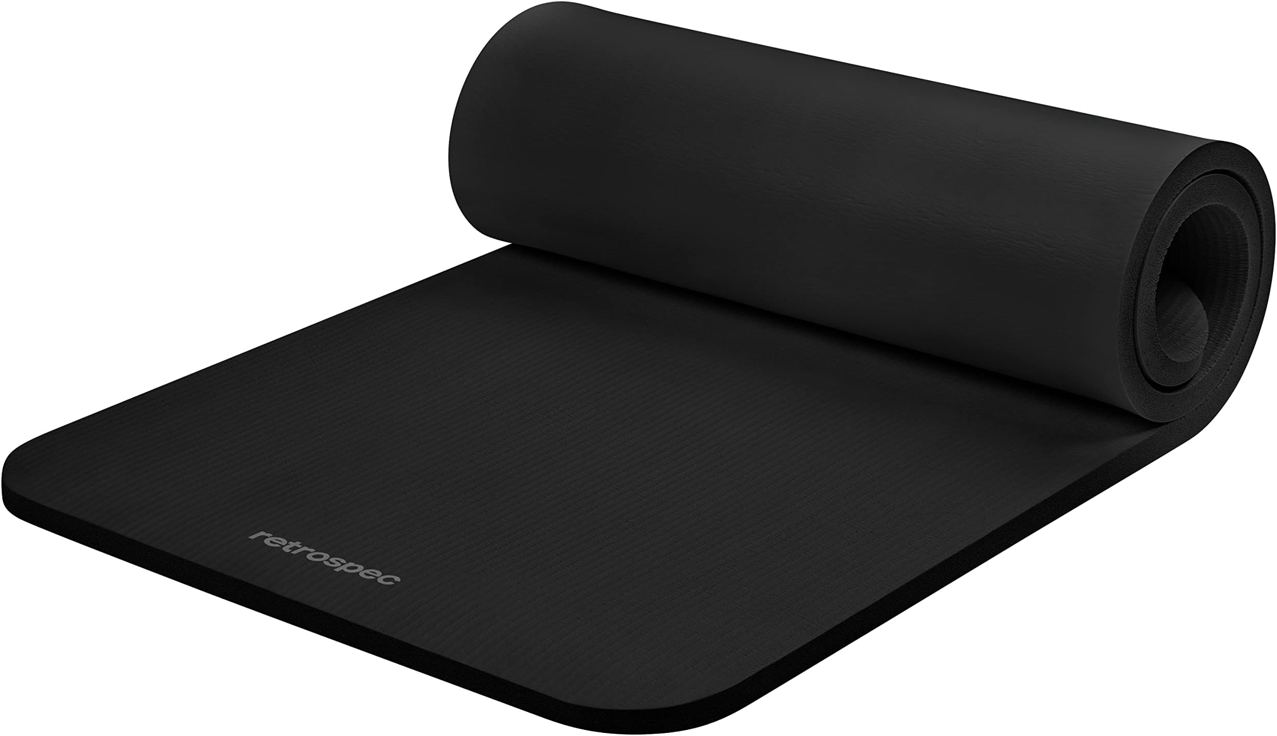 Retrospec Solana Yoga Mat 1/2" Thick w/Nylon Strap for Men & Women - Non Slip Exercise Mat for Yoga, Pilates, Stretching, Floor & Fitness Workouts