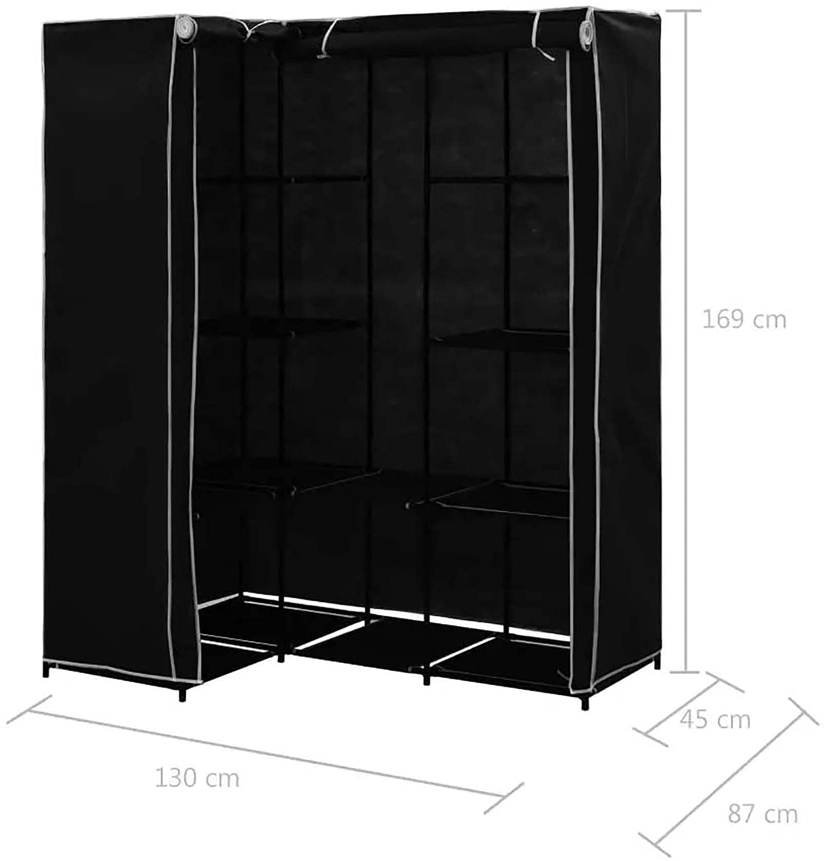 homewell Armario plegable en forma de L Armario de tela Armario plegable Armario de lavandería adecuado para esquinas 169 x 129 x 87 cm