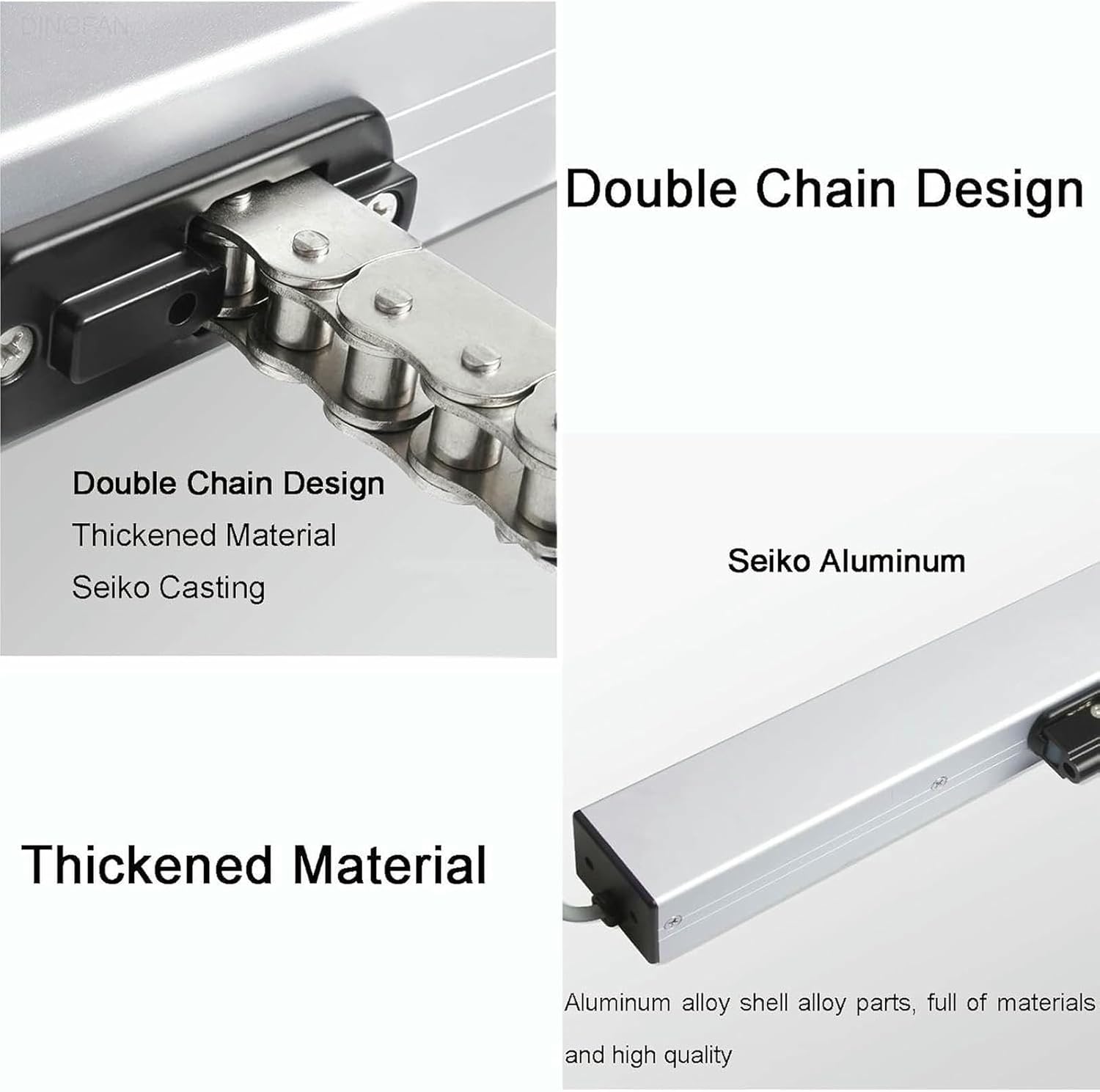 24V Electric Window Opener Actuator, Maximum Load 400N, Double Chain/Low Noise, with Remote Control + Switch, for Roof Windows, Greenhouses..