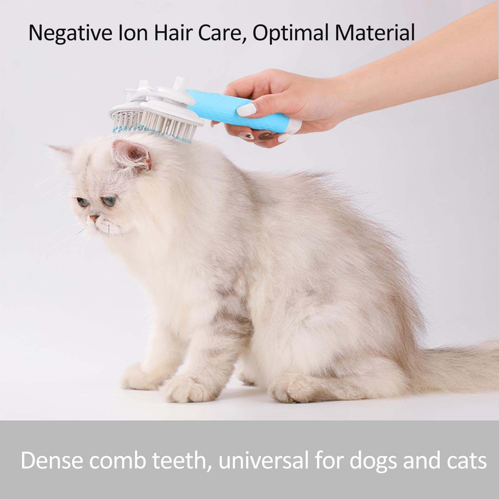 Cepillo para mascotas Cepillo para perros y gatos Cepillo para mascotas con dientes densos Cepillo para perros y gatos para mudar el aseo - Cepillo de pelo para gatos de doble cabeza Cepillo suave par