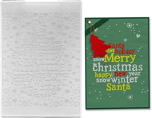 Miniatura 6 de Estivaux Carpetas en relieve de cascabel de Navidad 3D para hacer tarjetas, palabras de Navidad, carpetas de plástico en relieve con bombilla de