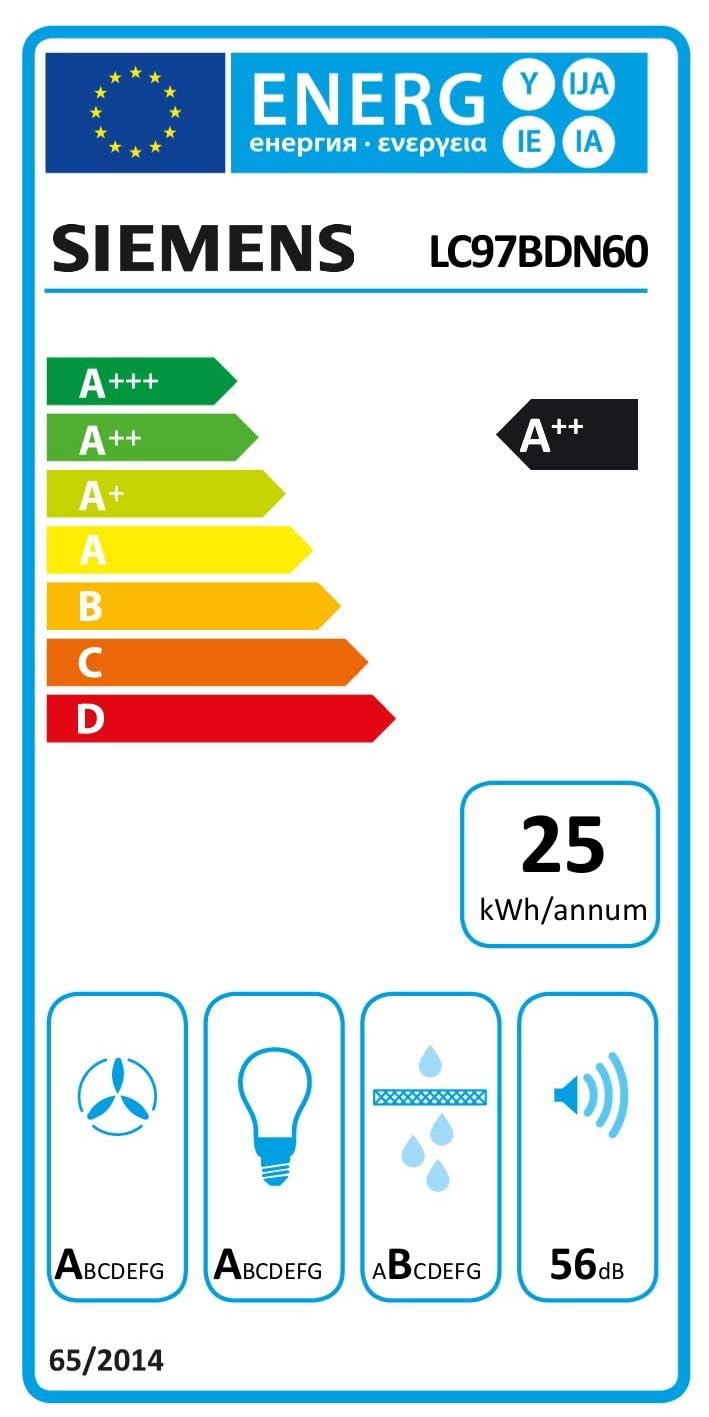 Siemens - Campana Extractora Decorativa de Pared, iQ500, 90 cm de ancho, negro mate, LC97BDN60