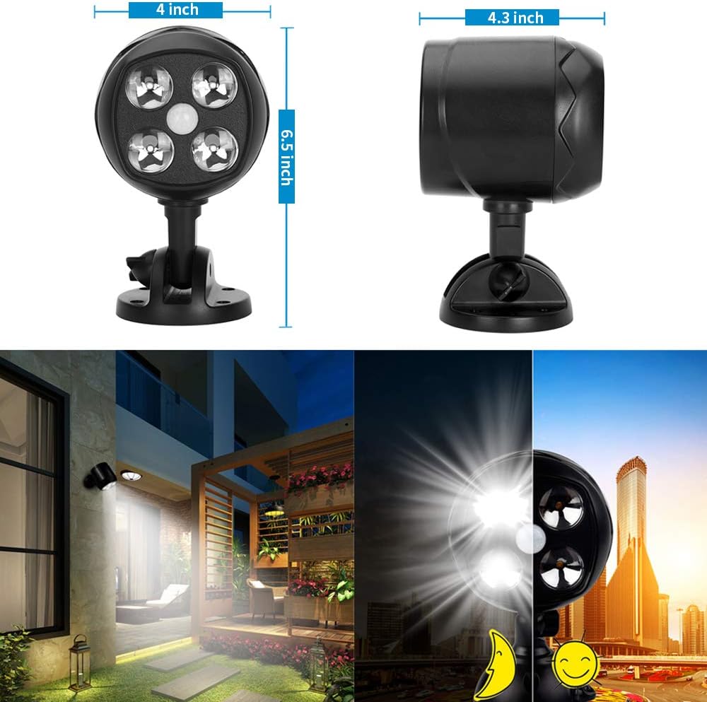 Ollivage LED Motion Sensor Spotlight Waterproof Motion Sensor Security Lights, 600 Lumens Wall Spotlight for Driveways, Gardon, Yard, Walkways and Stairs, 2 Pack