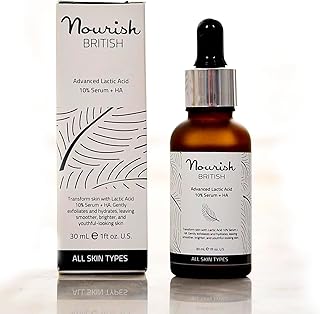 سيروم بريتش ادفانسد للتقشير والترطيب من نوريش بحمض اللاكتيك المتطور بنسبة 10% + حمض الهيدروكلوريك 30 مل لنوع البشرة كل الأنواعة للجنسين، من نوريش بريتش
