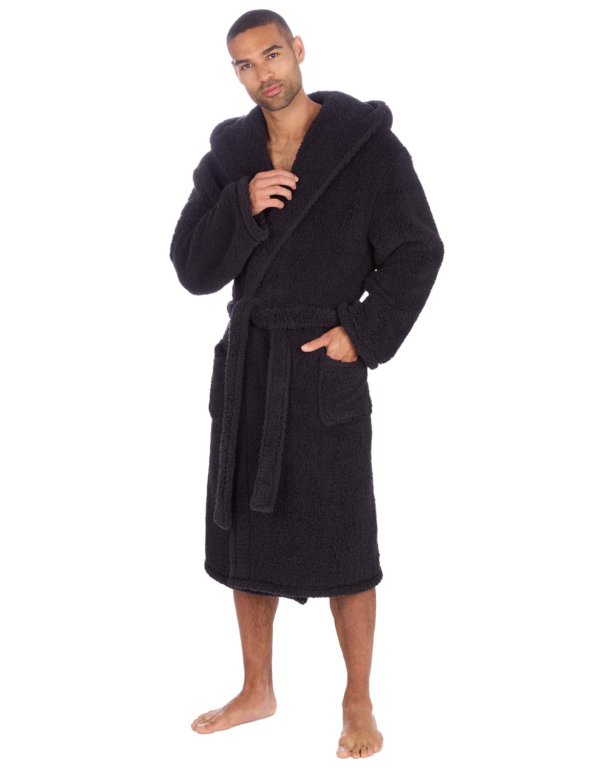 Undercover Mens Borg Dressing Gown 31B1631 Black Large