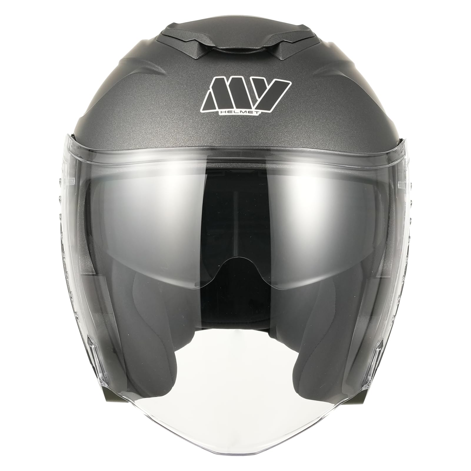 MY Casco Moto Jet Scooter 835, Omologato ECE 22.06 con Doppia Visiera per Uomo e Donna (Titanio opaco, XS)