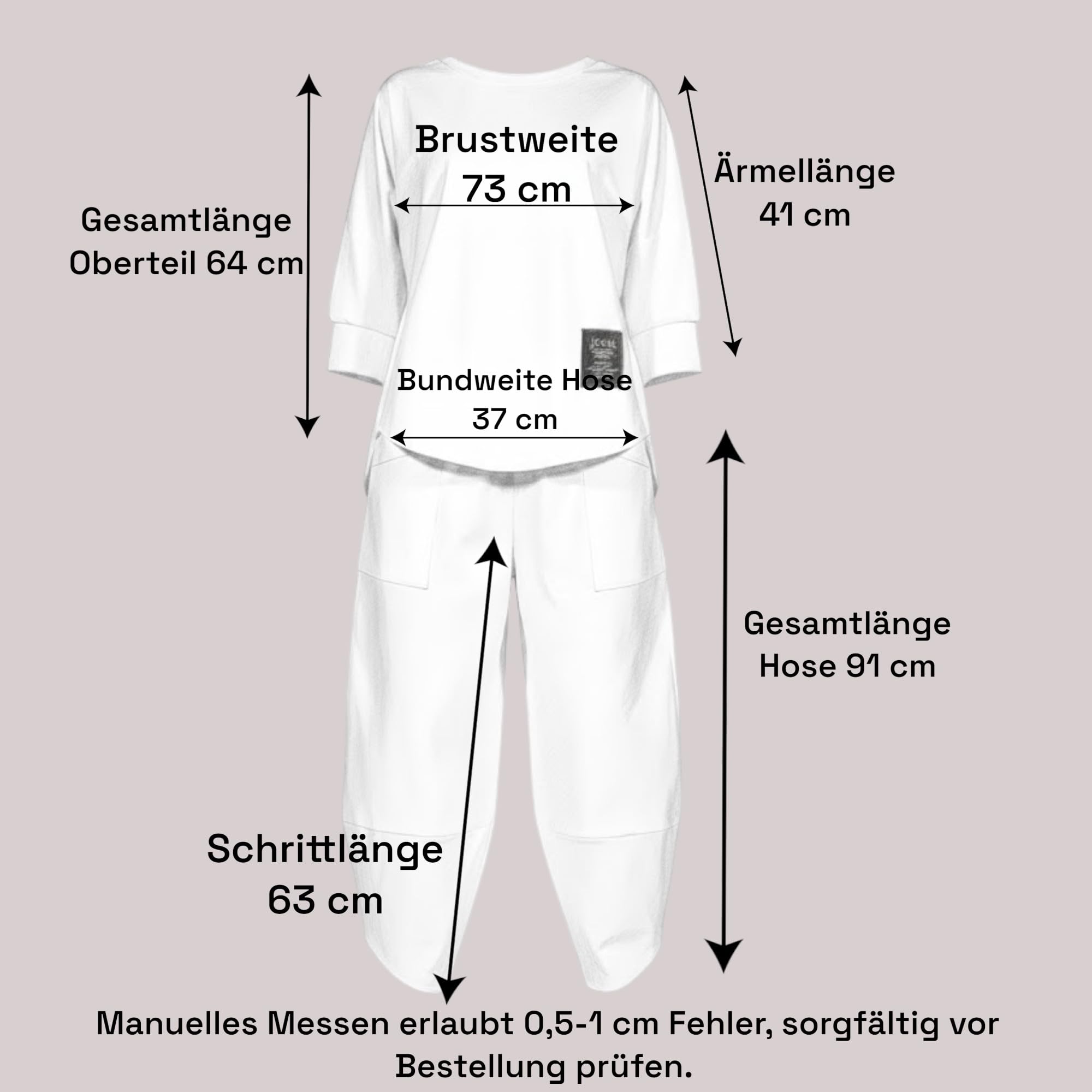Damen Jogginganzug aus Baumwolle – Bequemer Freizeitanzug in Einheitsgröße (36–42) – Stylischer Zweiteiler für Freizeit und Sport 6172