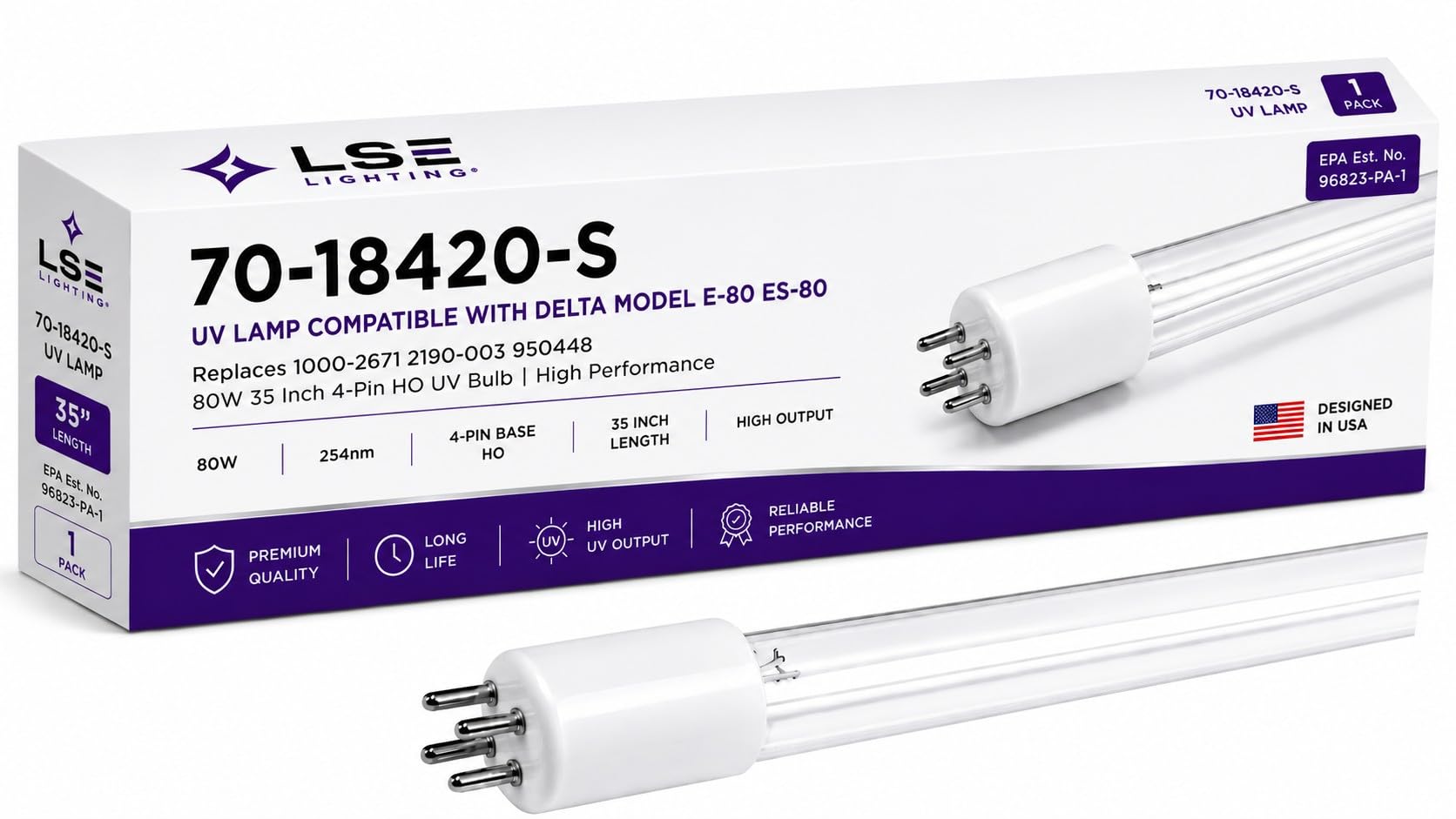 Amazon.com: LSE Lighting 70-18420-S UV Lamp Compatible with Delta