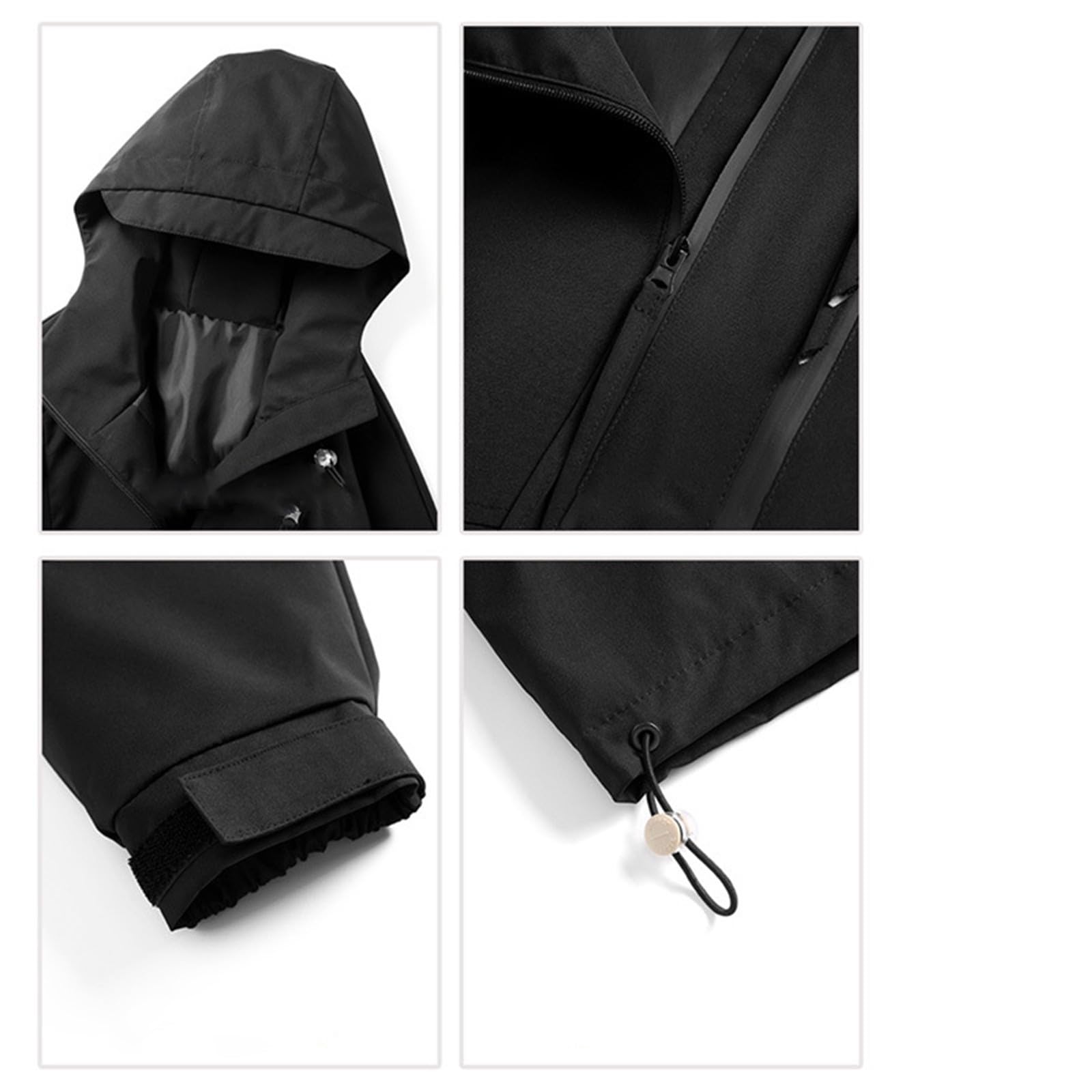 Generisch Chubasquero para mujer, ligero, de invierno, para exteriores, de montaña, color puro, suelto, grande, para tiempo libre, a prueba de viento, para montañismo, para senderismo, chaqueta de