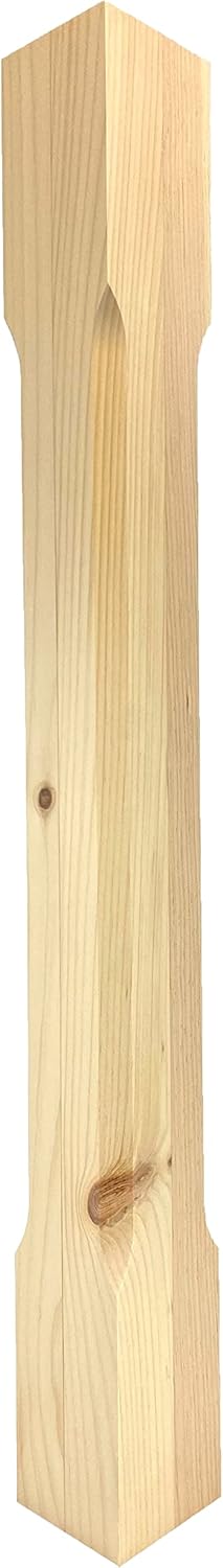 Modern Square Celoron Island Leg - 35 1/2 Tall x 3 1/2 Wide - Unfinished Wooden Leg for Kitchen Islands, Tables or Desks (Pine)