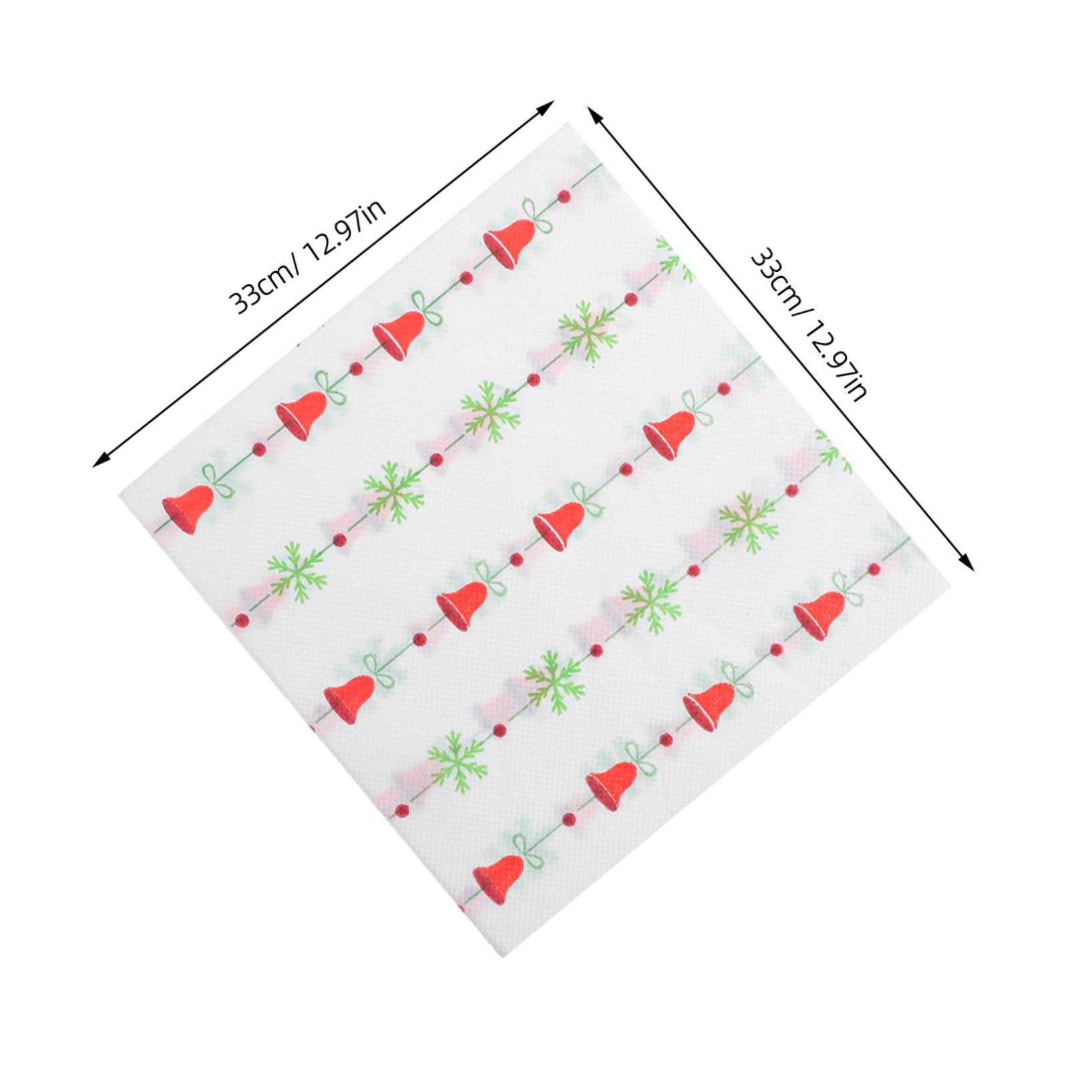 BESTYASH 120stücke Weihnachtspapierservietten mit Glockenmuster Einwegservietten für Feiertage und Festmahlzeiten