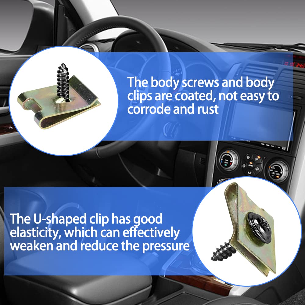 Fixation Auto DECARETA 20 PCS Vis Et Ecrous De Fixation Pour Garde