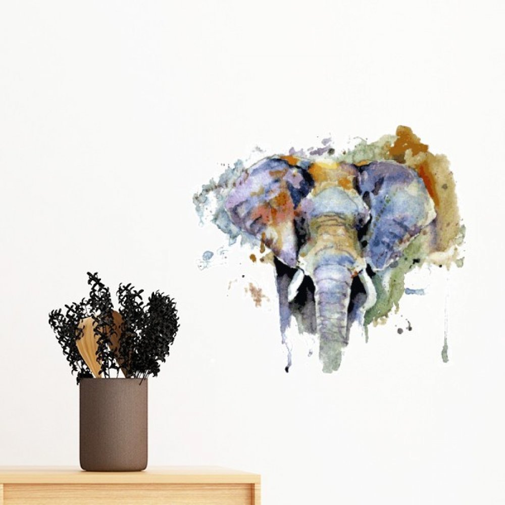 Stickers DIY peinture animalière éléphant amovible de 40cm