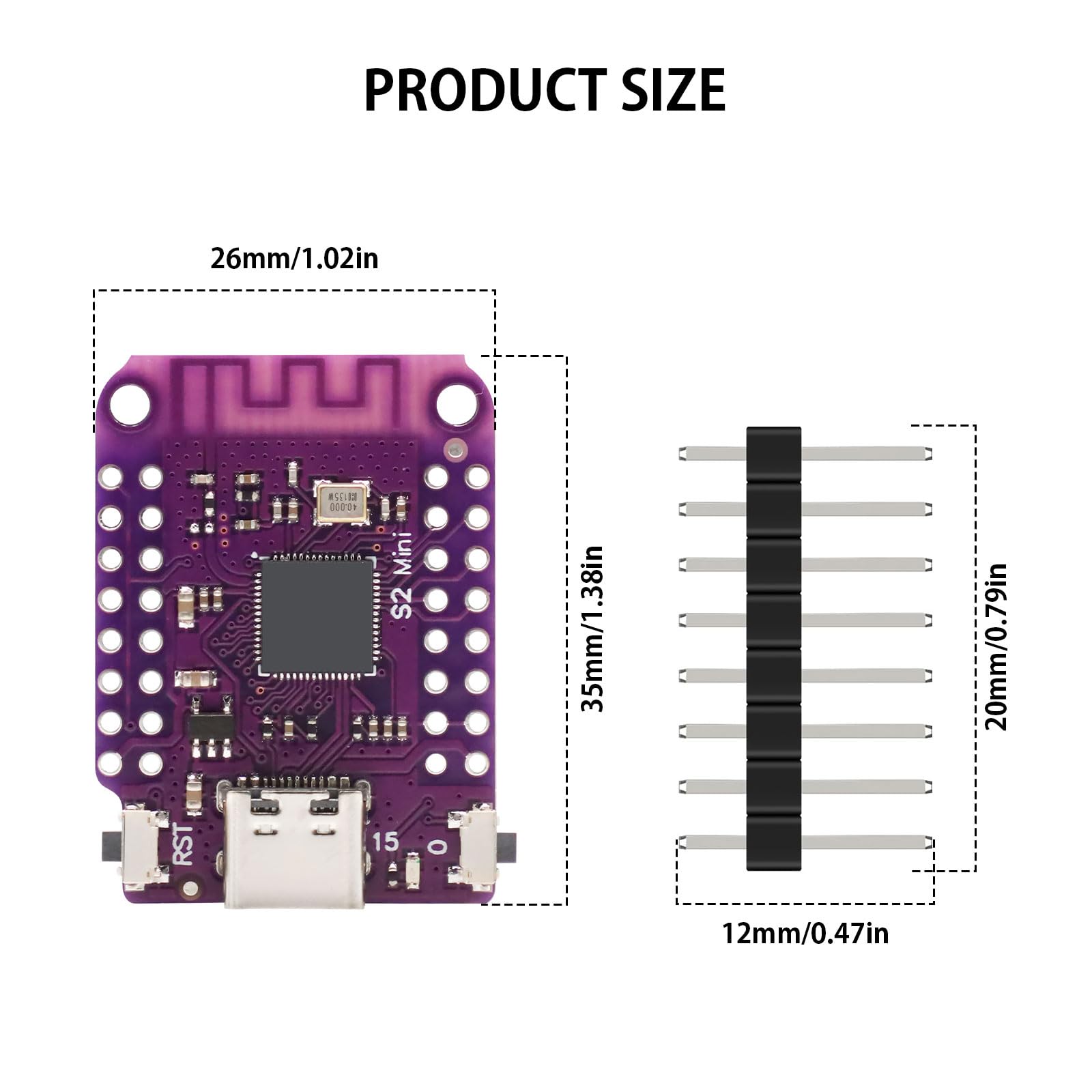 S2 Mini ESP32 S2 Modulo - Scheda Di Sviluppo WiFi Con 4MB Flash E 2MB PSRAM, Compatibile Con Arduino E MicroPython (5 Pezzi) - Foto 2