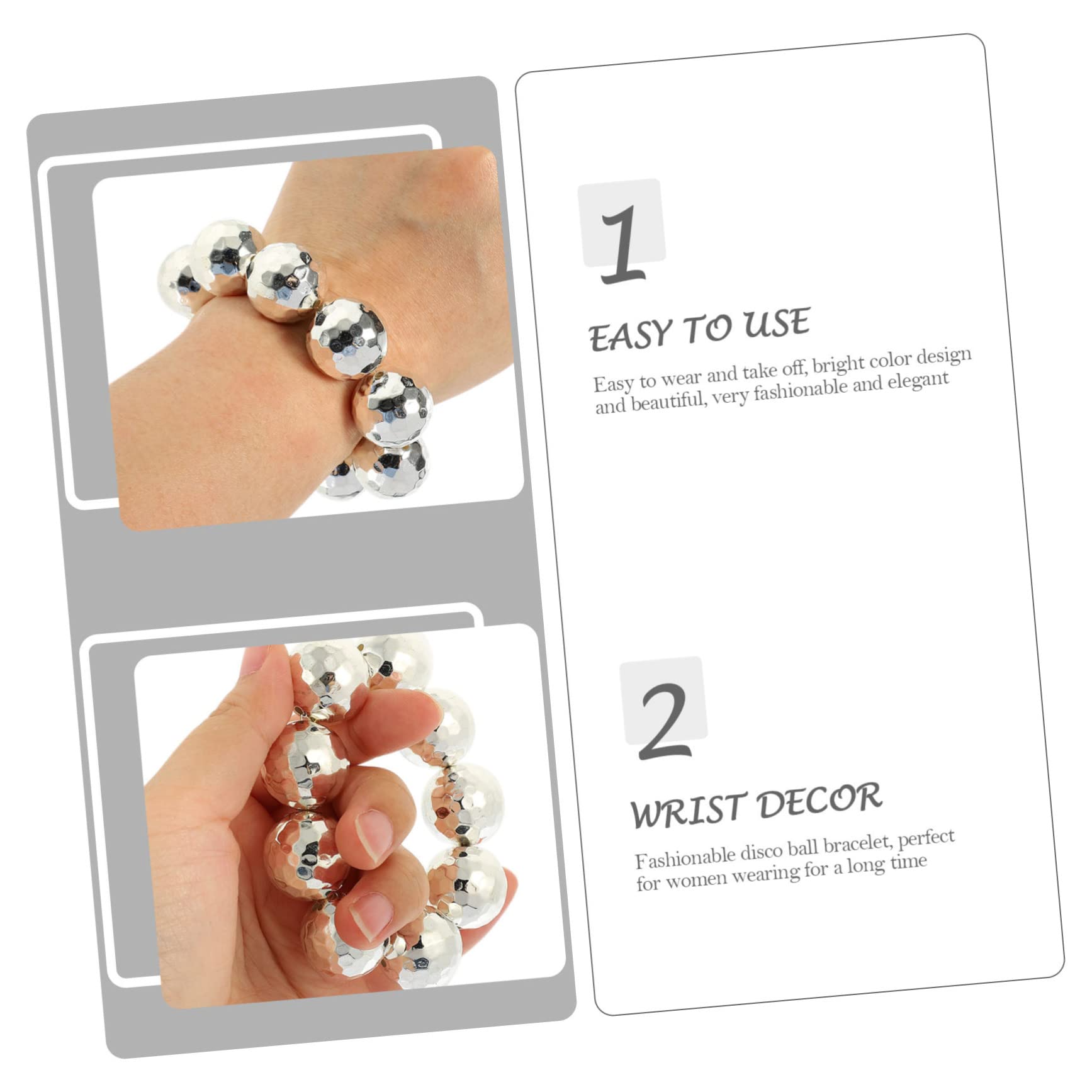 SAFIGLE 6pcs Mirrored Bracelets Set, Women's Party Accessories for Rave and Night Out, Shiny Wrist Decors for Jewelry Lovers - Image 4