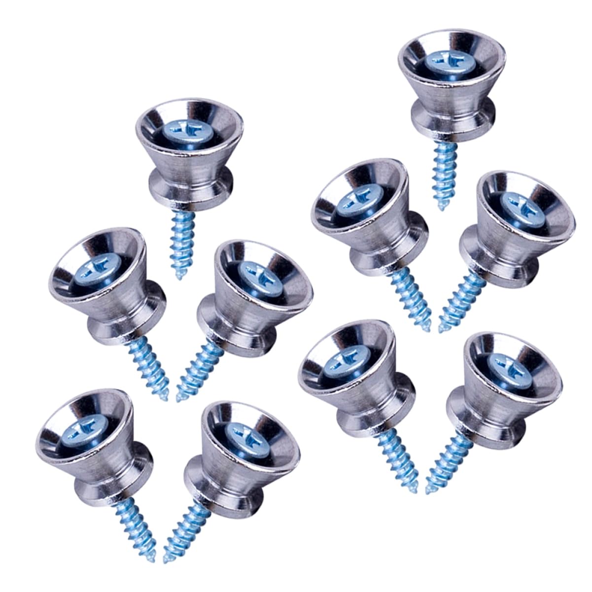 Totority Guitar Strap Locks 10pcs Round Head Metal Guitar Strap Buttons Guitar Hardware Anti-slip Design for Electric Acoustic Guitars