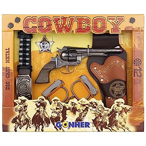 Gonher - Playset Cowboy, Revolver con 12 Disparos (235/0)