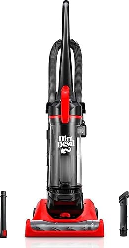 Dirt Devil Aspiradora vertical multisuperficie sin bolsa para alfombras y suelos duros, potente, ligero, con cable para uso doméstico