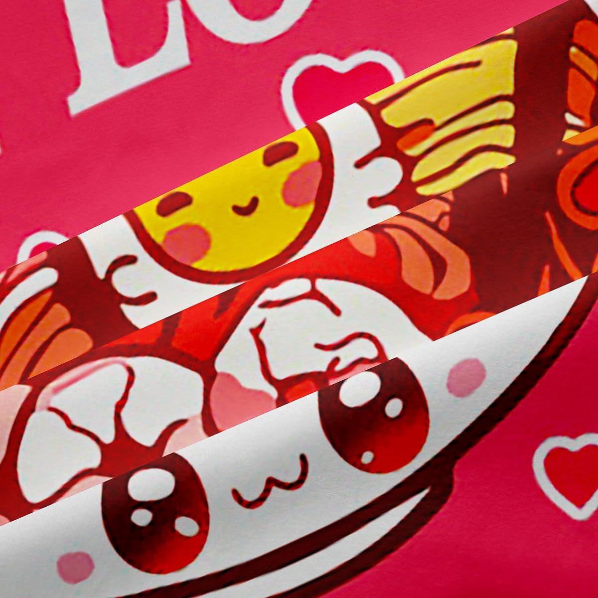 Loussiesd Ramen Vorhänge 245x140cm Kinder Jungen Mädchen Ramen Suppe Gardinen Geschenk für Mädchen liebt Nudeln Blickdichte Vorhänge Mädchen liebt Ramen Fenstervorhang Zimmer Dekor